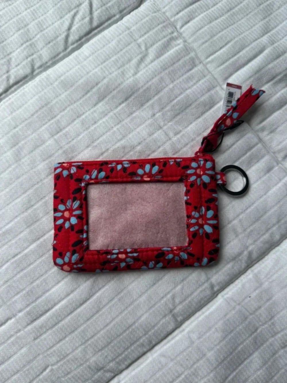 Vera Bradley red floral ID card wallet